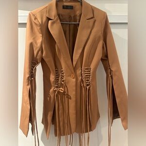 Tie Up Brown Blazer Lace up blazer